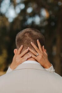 Newly engaged woman shows off her ring at All4One Farms