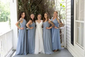 Bride with her bridesmaids at Jax wedding venue.