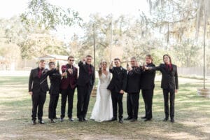 Jacksonville wedding venue - Bride and groom with groomsmen