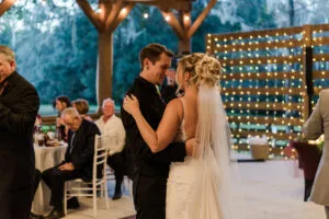 Bride and Groom dancing at Jax wedding venue